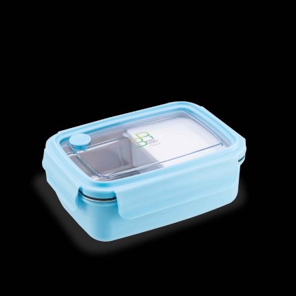 PAC2GO Sassy Collection 0.8L Rectangular Lunch Box With 304 Stainless Steel Insert (Blue)