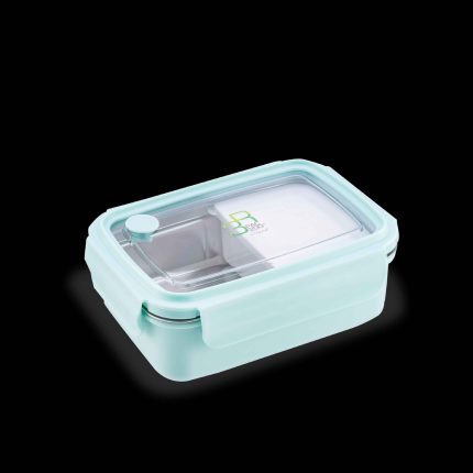 PAC2GO Sassy Collection 0.8L Rectangular Lunch Box With 304 Stainless Steel Insert (Mint Green)