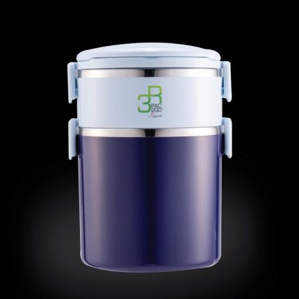 New Millennium PAC2GO 2.5L 2 tier Tiffin Carrier (Purple and Blue)