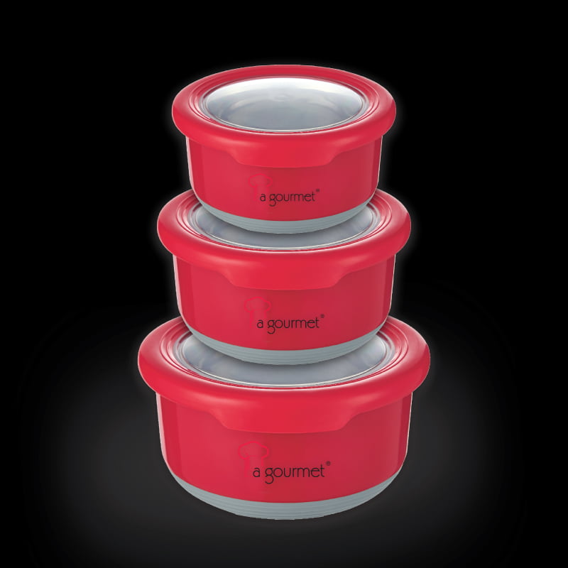 800x800_Lg-Ptg-3-Pcs-Round-Canister---Red(420ml,-730ml-,-1200ml) PAC2GO 3pcs Red Round Lunch Box Canisters in Gift Box (420+730ml+1200ml) - Image 1