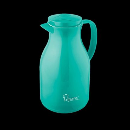 Camelia 1.5L Glass Liner Vacuum Water Jug with Pink Glassliner - Frosted Green