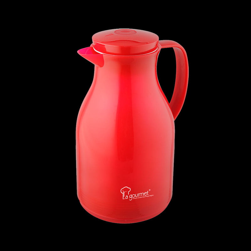 LG website camelia 1.5L red Camelia 1.0L Glass Liner Vacuum Water Jug with Pink Glassliner (Red) - Image 1