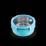 PAC2GO Sassy Collection 1L Round Lunch Box With 304 Stainless Steel Insert (Turquoise)