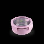 PAC2GO Sassy Collection 700ml Round Lunch Box With 304 Stainless Steel Insert (Pink)