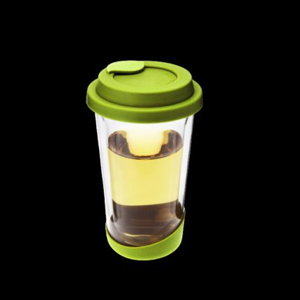 La gourmet T&C 250ml Borosilicate Glass Teacup with silicone cover (Green)