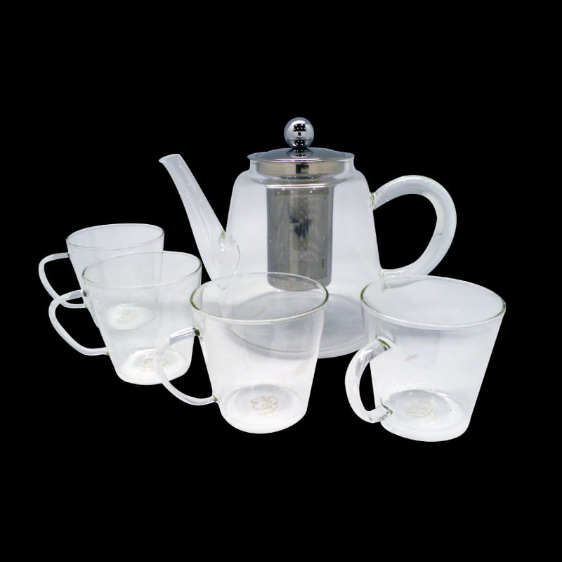 07-Coffee-&-Tea-SKU La Gourmet T&C 5pcs Borosilicate Glass Tea Set - Image 1