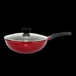 Vviva 30 x 9.5cm Cast Aluminium Stir Fry Wok with lid (IH) - Image 8