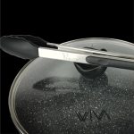 Vviva 30 x 9.5cm Cast Aluminium Stir Fry Wok with lid (IH) - Image 2