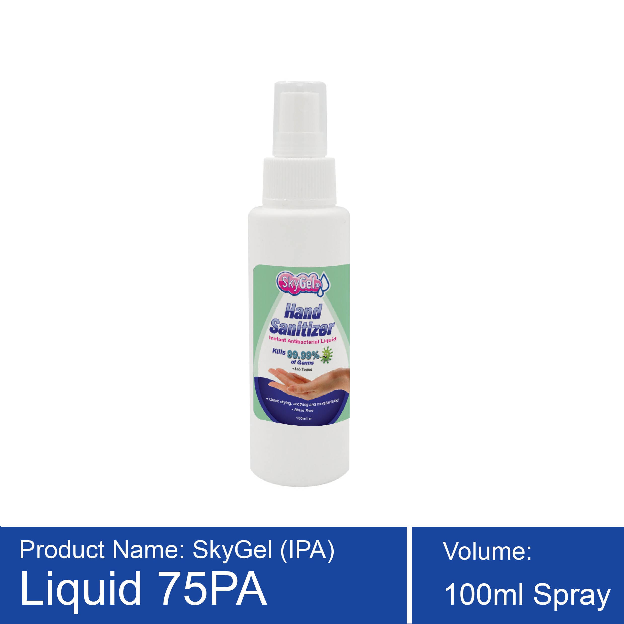 HS Bottle Frame (100ml) Spray PA Liq Sky Gel 100ML Mist Spray Hand Sanitizer - Image 1