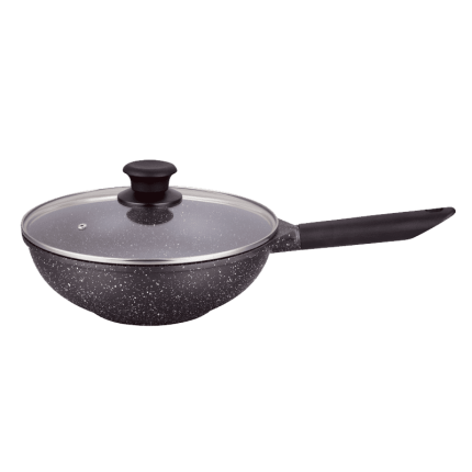 Shogun Tama 28 x 9.5cm Stirfry Wok with Glass Lid with Induction (IH) with FREE GIFT