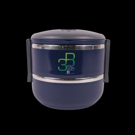 3R PAC2GO 1400ml 2Tier Tiffin Carrier Lunch Box [Blue]