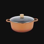 Shogun Morandi Cast Aluminium Casserole 28 x12.5cm with Glass Lid with Steamer Insert with Induction(IH) - Image 2