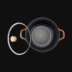Shogun Morandi Cast Aluminium Casserole 28 x12.5cm with Glass Lid with Steamer Insert with Induction(IH) - Image 3