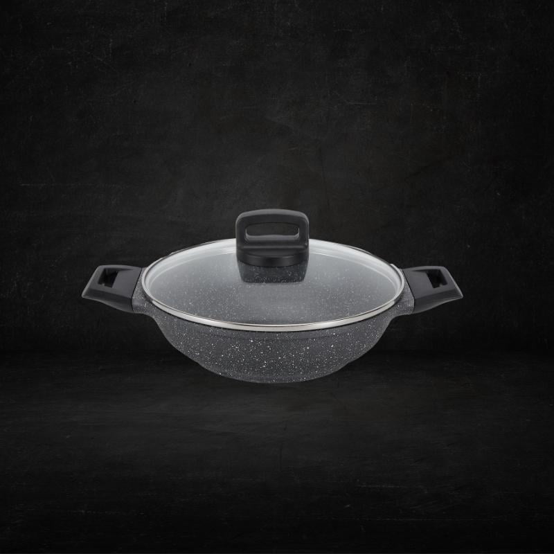 Shogun Shinji 24 x 7cm Wok with Glass Lid, 2.4L (Induction) Shogun Shinji 24 x 7cm Wok with Glass Lid, 2.4L (Induction) - Image 1
