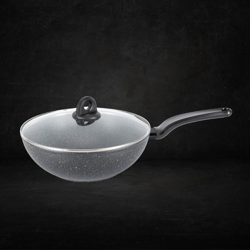 Shogun Tokyo 30 x 9.5cm Stirfry Wok with Glass Lid,4.2L ( Induction) Shogun Tokyo 30 x 9.5cm Stirfry Wok with Glass Lid,4.2L (IH) - Image 1