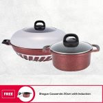 Shogun Twister Wok 40 x 11.5cm with Semi Glass Lid Non Induction [Free Casserole 20cm with Induction] - Image 15