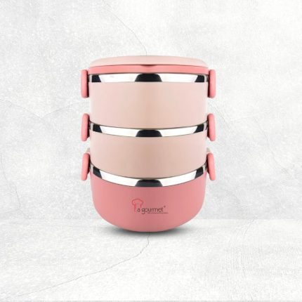 Sassy 2.1L 3 Tier Tiffin Carrier - Pink