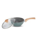 Shogun Joy Collection 20 x 8cm Stirfry Wok with Glass Lid (Induction), 1.8L - Image 2