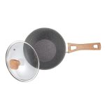 Shogun Joy Collection 20 x 8cm Stirfry Wok with Glass Lid (Induction), 1.8L - Image 3