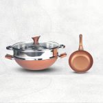 Copper Diamond 34cm Wok With Glass Lid (IH) Free 20cm Free Frypan (IH) - Image 5