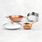 Copper Diamond 34cm Wok With Glass Lid (IH) Free 20cm Free Frypan (IH)