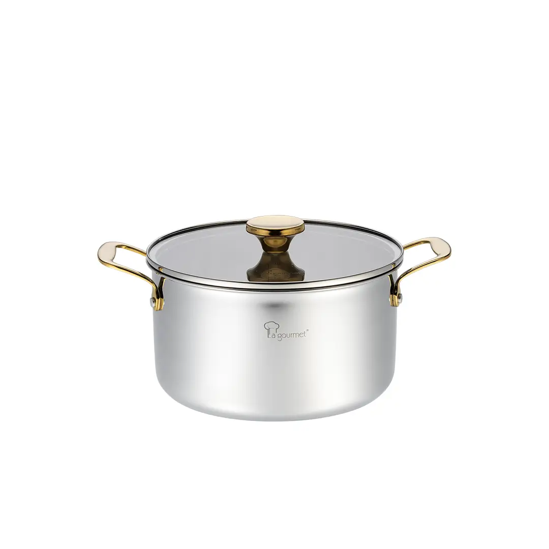2026.03.03 Aureon 24x13.5cm Triply casserole wlid 02 Aureon Pro 24cm Casserole – 18/10 5Play Stainless Steel 5.8L - Image 1