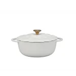 La Fleur 20cm Casserole – Enameled Cast Iron 2L Gardenia