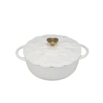 La Fleur 20cm Casserole – Enameled Cast Iron 2L Gardenia - Image 3