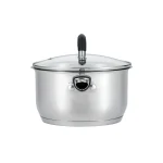 Aura 18cm Saucepan with Glass Lid - 18/10 Stainless Steel 2.5L - Image 2