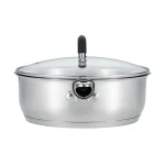 Aura 24cm Deep Frypan with Glass Lid - 18/10 Stainless Steel 3.8L - Image 2