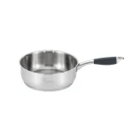 Aura 24cm Deep Frypan with Glass Lid - 18/10 Stainless Steel 3.8L - Image 3