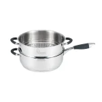 Aura 28cm Deep Frypan with Steamer Insert - 18/10 Stainless Steel 5.2L - Image 6